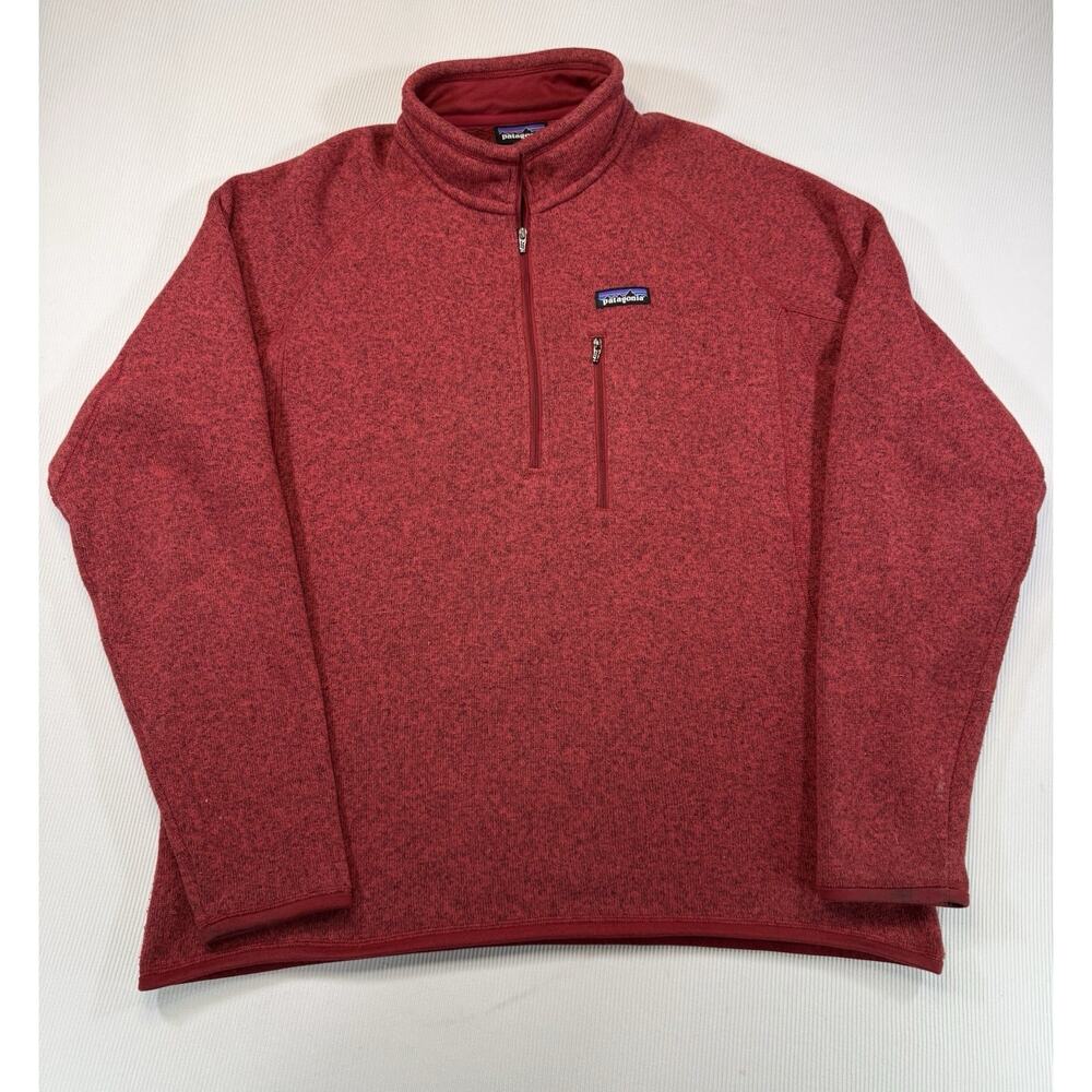 Patagonia Better Sweater 1/4 Zip Fleece Pullover Red Mens XL